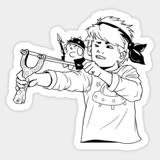 Inktober: Slingshot Boy Sticker